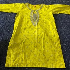 Girls embroidered cotton summer kurta 9 - 10 years tunic
